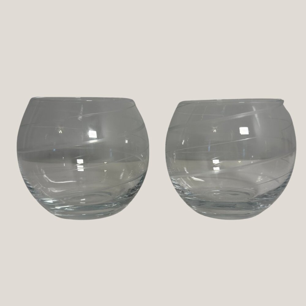 *$5 SALE* MIKASA Cheers Swirl Clear Glass Votive or Tea Lights Candle Holder